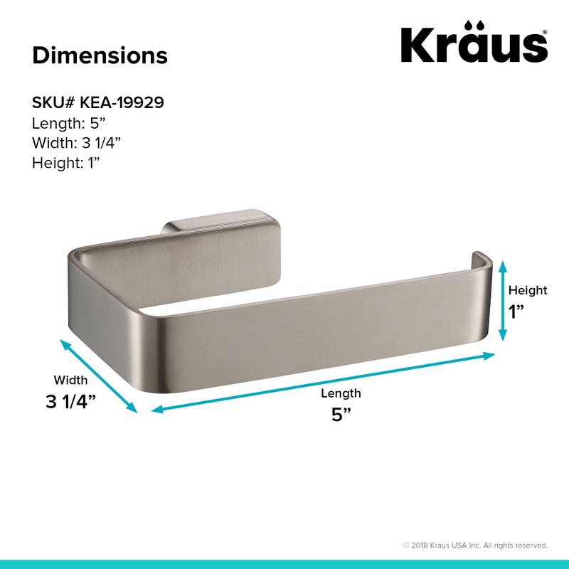 KRAUS Stelios Bathroom Toilet Paper Holder, Brushed Nickel Finish, KEA-19929BN - Image 2